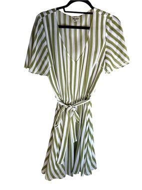 Show Me Your Mumu Beachy Summer Striped Anastasia Dress Small Green White